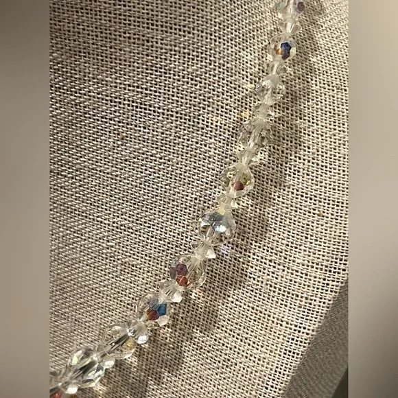 Laguna Crystal Beaded Choker Necklace and Clip Earrings - Picture 6 of 11